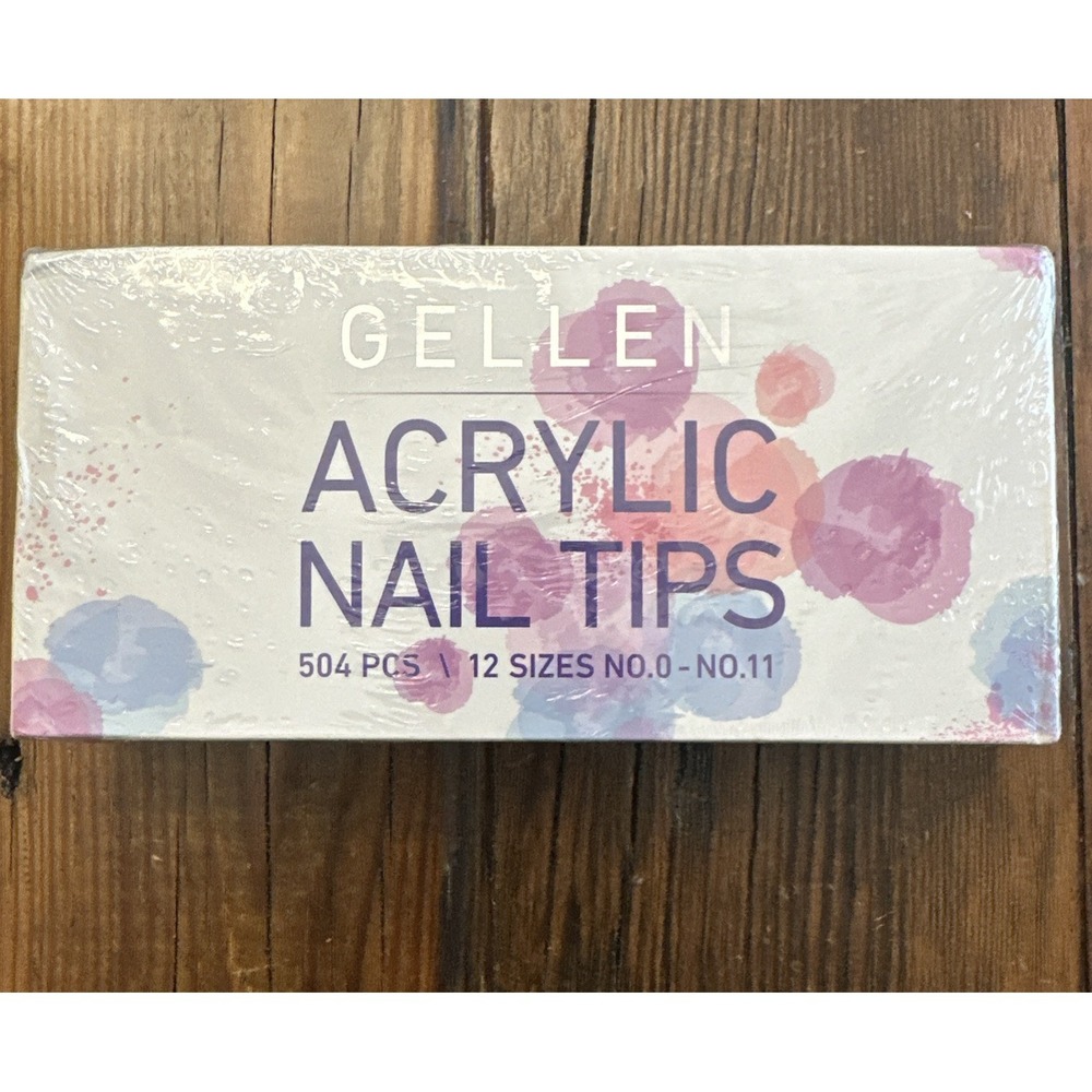 NWT Gellen Nail Acrylic Tips 504 PCS 12 Sizes NO.0 - NO.11